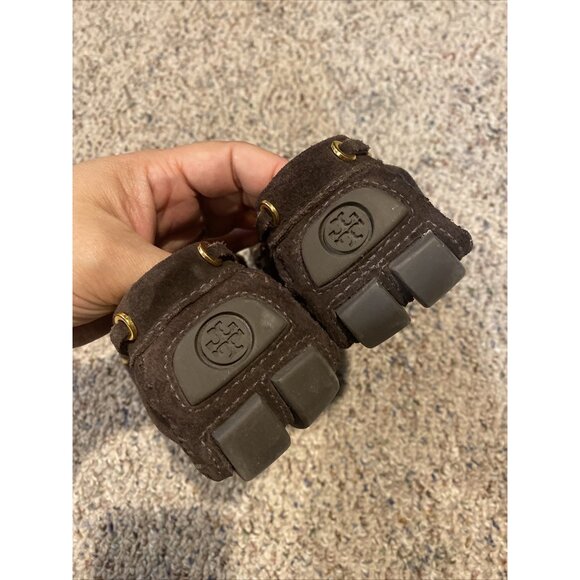 Tory Burch Womens Slip On Fringe Logo Suede Loafers Moccasins Size 7 1/2M - Picture 5 of 6